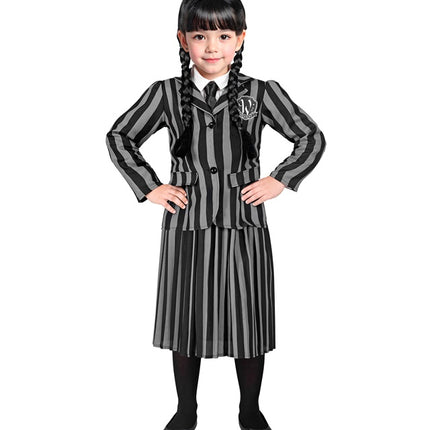 Wednesday Adams pige kostume barn