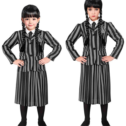 Wednesday Adams pige kostume barn