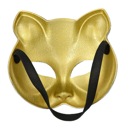 Halvmaske Disco Cat, guld