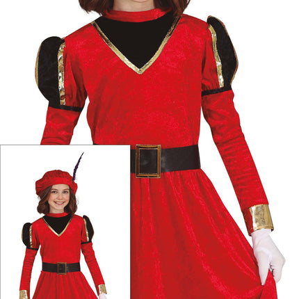 Pietenpak kjole barn rød/guld