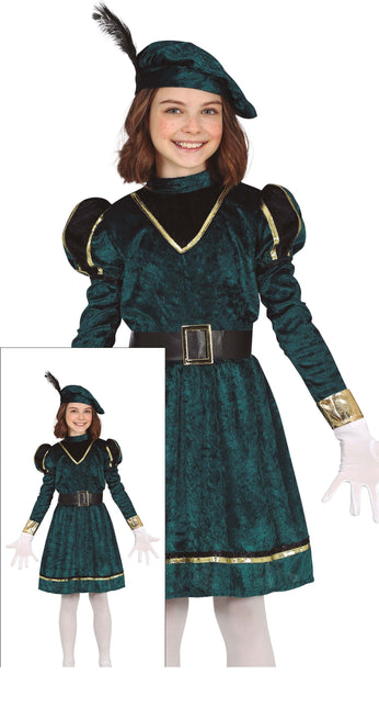 Pietenpak kjole barn grøn/guld