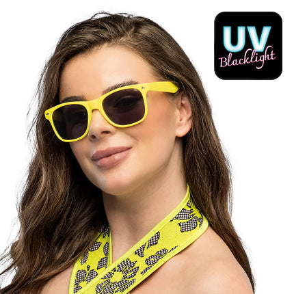 Gule UV-blacklight-briller