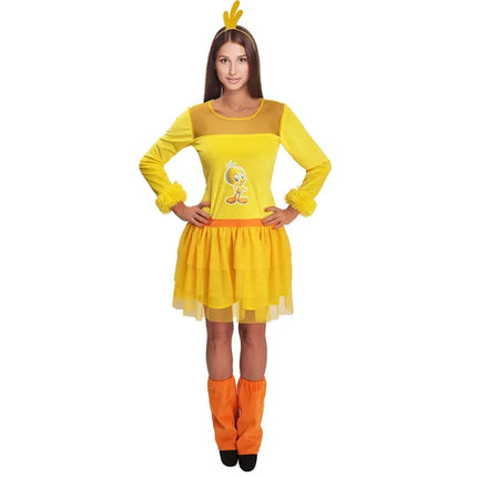 Tweety-kostume, gul, til kvinder