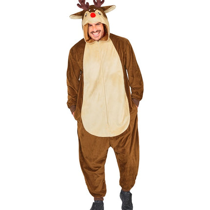 Rensdyrkostume, brun, ensfarvet