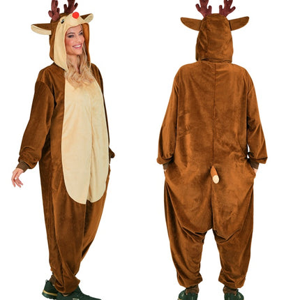 Rensdyrkostume, brun, ensfarvet