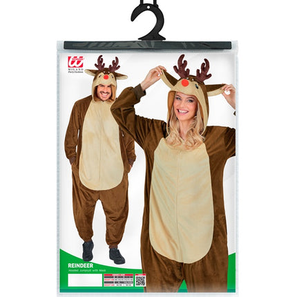 Rensdyrkostume, brun, ensfarvet