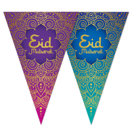 Eid Mubarak-guirlande Lilla Blå