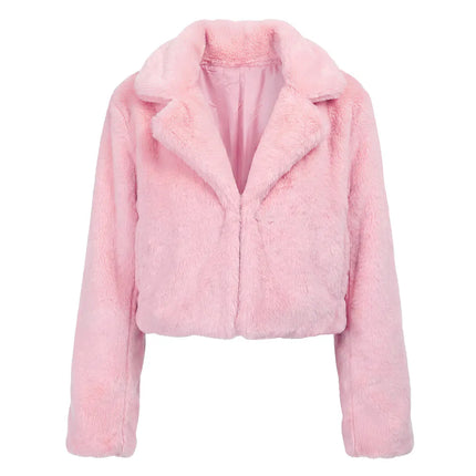 Fluffy rave-jakke, lyserød (M/L)