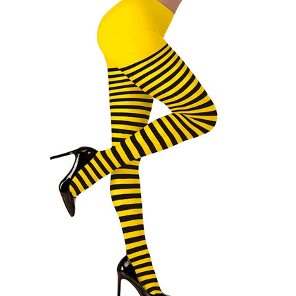 Bee Tights Sort Gul
