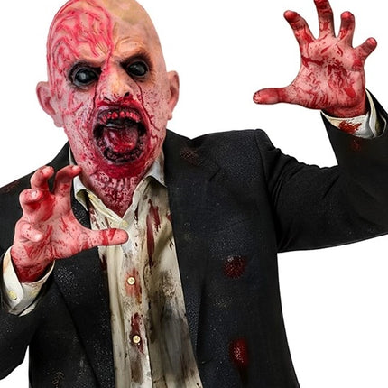 Blodig zombiemaske, der dækker hele hovedet
