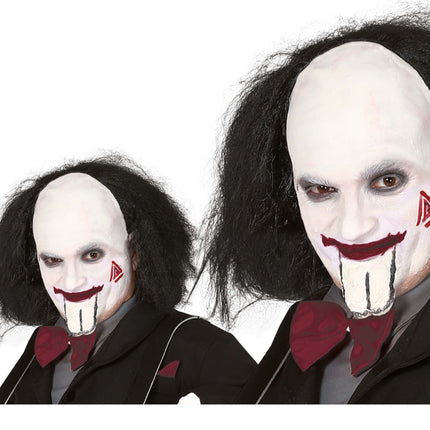 Sort paryk, halvskaldet