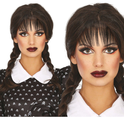 Sort paryk med rottehaler