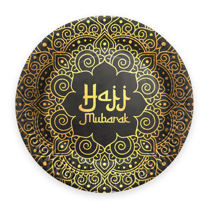Tallerkener med påskriften »Hajj Mubarak«, 23 cm, 8 stk