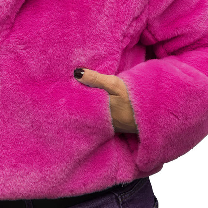 Fluffy rave-rosa jakke (M/L)