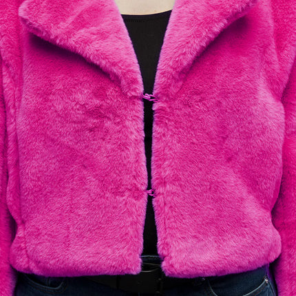 Fluffy rave-rosa jakke (M/L)