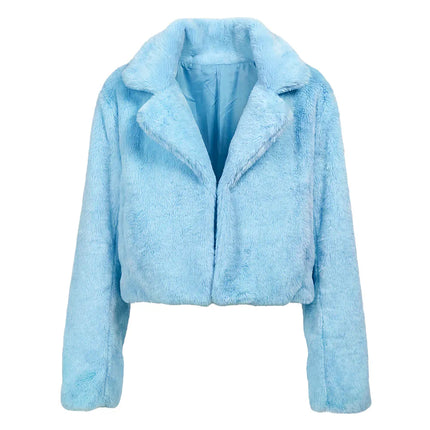 Fluffy rave-jakke, lyseblå (M/L)