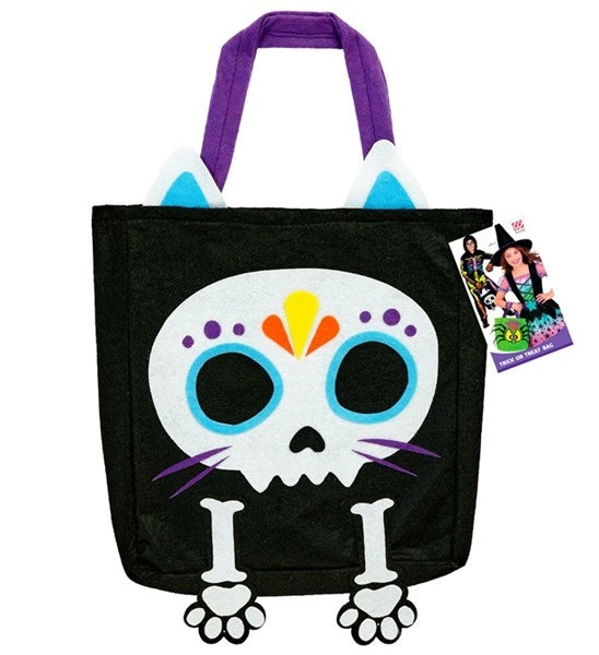 »Trick or Treat«-taske med skeletkat