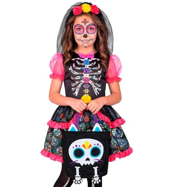»Trick or Treat«-taske med skeletkat