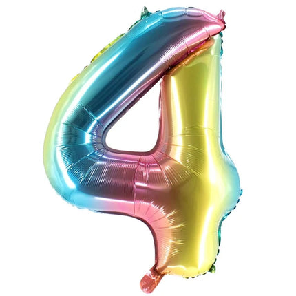 4 år, talballon, regnbue, tom, 1 m