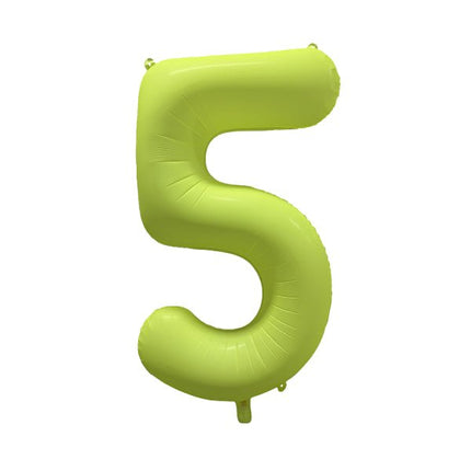 5 Jaar Cijfer Ballon Neon Geel Leeg 86cm van Riethmueller koop je bij Partywinkel
