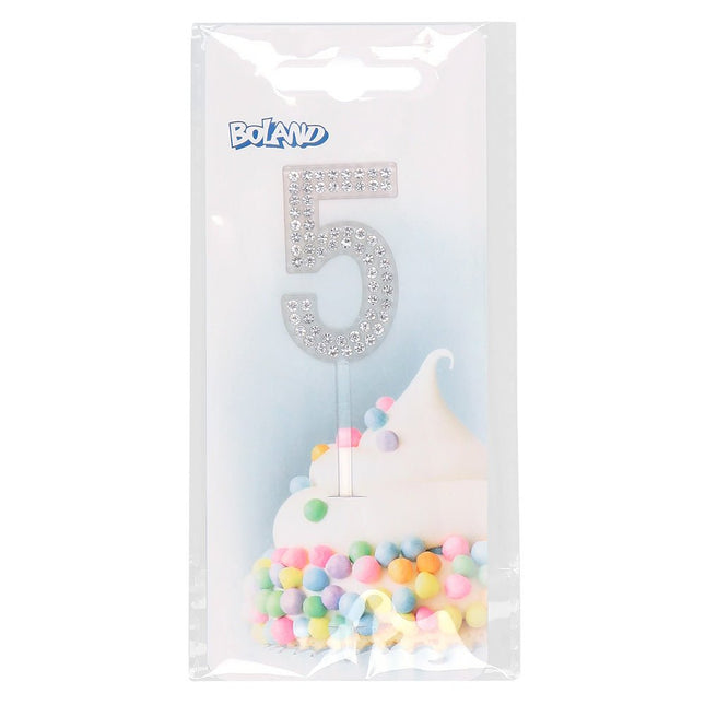 5 Jaar Taarttopper Diamant 10,5cm van Boland koop je bij Partywinkel