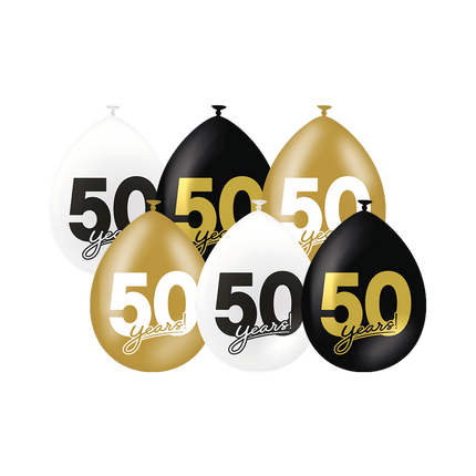 50 Jaar Ballonnen 30cm 6st van Paper Dreams koop je bij Partywinkel