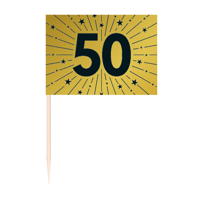 50 prikkers - '50' goud van WeFiesta koop je bij Partywinkel
