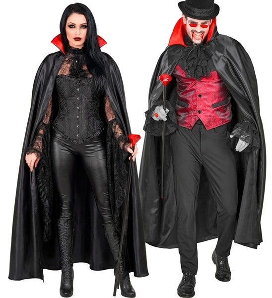 Vampyrkappe, sort og rød, 1,4 m