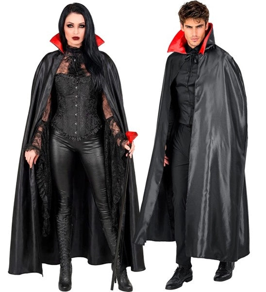 Vampyrkappe, sort og rød, 1,4 m