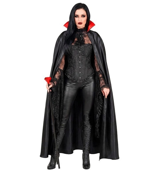 Vampyrkappe, sort og rød, 1,4 m