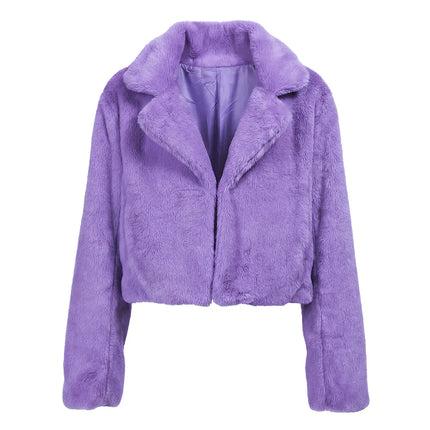 Fluffy rave-jakke, lilla (M/L)
