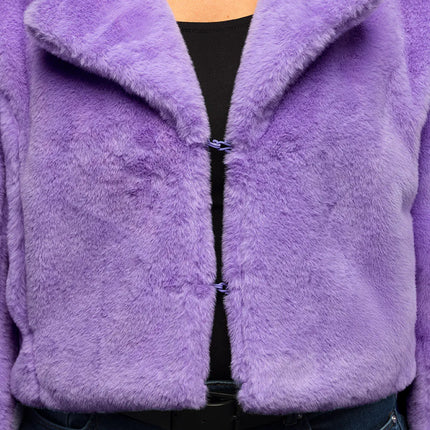 Fluffy rave-jakke, lilla (M/L)