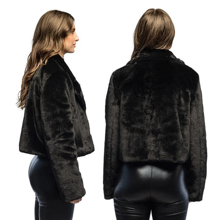 Fluffy rave-jakke, sort (M/L)