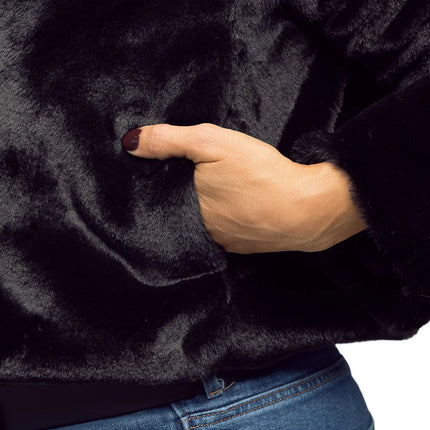 Fluffy rave-jakke, sort (M/L)