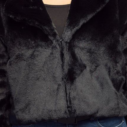 Fluffy rave-jakke, sort (M/L)