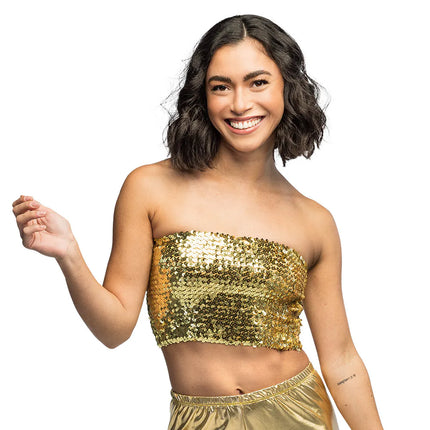 Top Sparkle guld (M/L stretch)