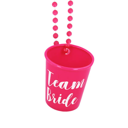 Halskæde med shotglas 'Team bride'