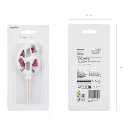 6 Jaar Kaars Bloemblaadjes 8cm van Partydeco koop je bij Partywinkel