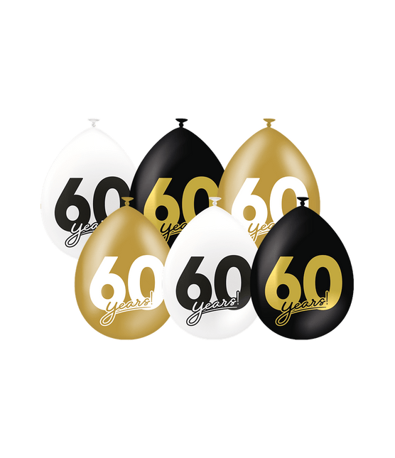 60 Jaar Ballonnen 30cm 6st van Paper Dreams koop je bij Partywinkel