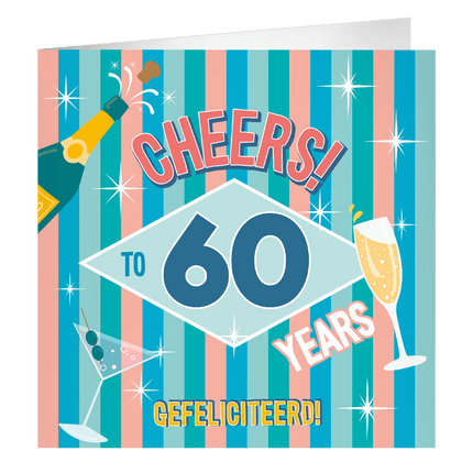 60 Jaar Wenskaart 23cm van Paper Dreams koop je bij Partywinkel