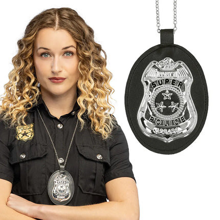 Halskæde med badge »Super police«