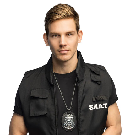 Halskæde med badge »Super police«