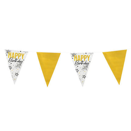 Folieflagkæde »Happy birthday« (30 x 20 cm, 6 m)