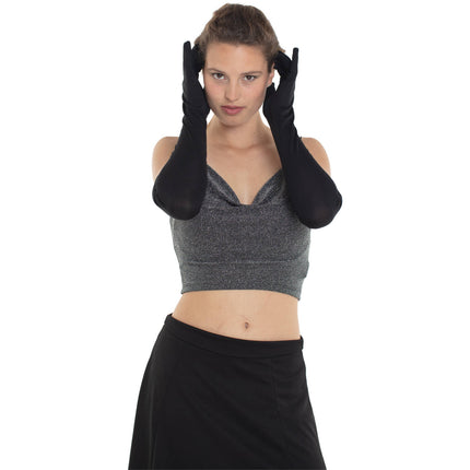 Lange sorte handsker til damer