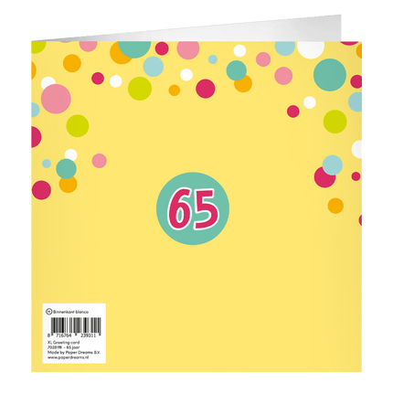 65 Jaar Wenskaart 23cm van Paper Dreams koop je bij Partywinkel