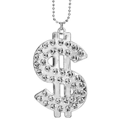 Halskæde Bling dollar sølv