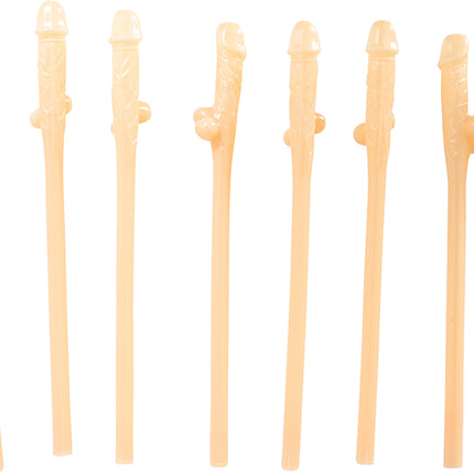 Penis-sugerør Nude 19,5 cm 10 stk