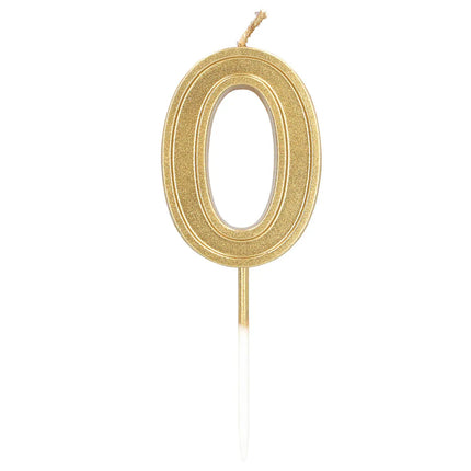 Lys „Elegant '0'“ i guld på en pind (3 x 4,2 x 0,7 cm)