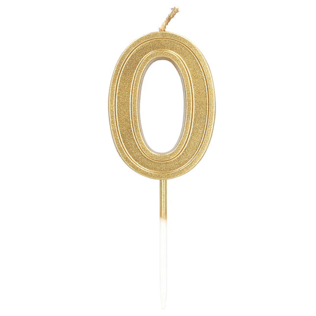 Lys „Elegant '0'“ i guld på en pind (3 x 4,2 x 0,7 cm)