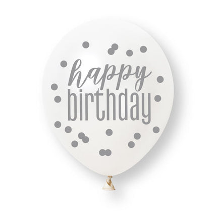 6ct Glitz Pink Happy Birthday Pearl Premium 30cm Latex Balloons van Unique koop je bij Partywinkel